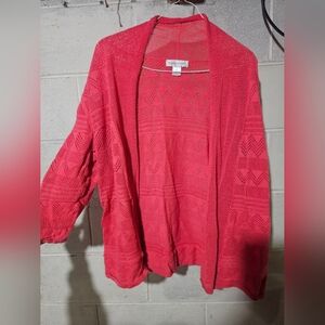 Christopher & Banks Vibrant Coral Colored Cardigan